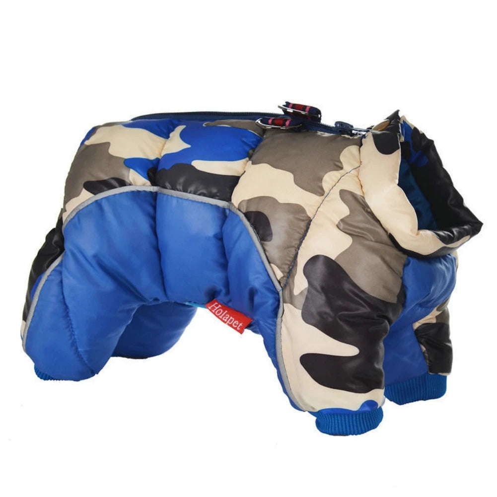 Warm Padded Waterproof Dog Coat with Reflective Strips